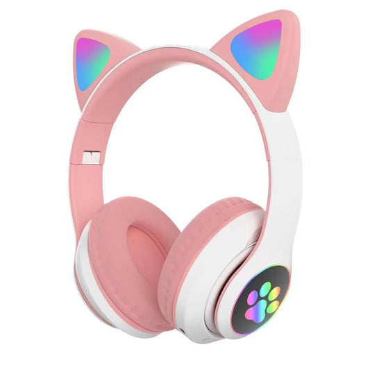 Katzenohr Bluetooth-Headset cool leuchtende LED-Lichtkarikatur süß
