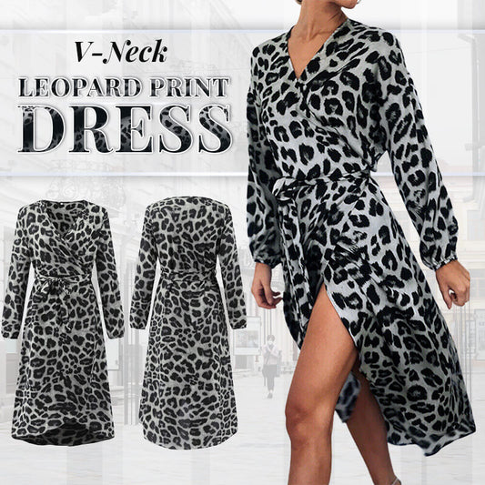 ✨V-Neck Leopard Print Dress-?Buy 2 Automatic 10% Off & Free Shipping?