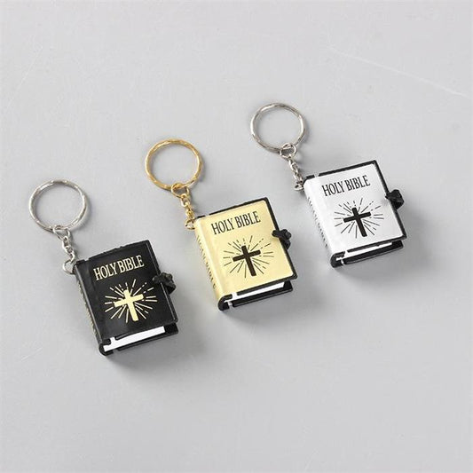 1:12 Mini Bible Cross Keychain