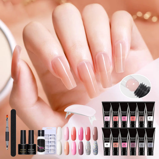 15 Piece Manicure Gel Nail Kit With Nail Lamp