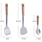Four-Piece Kitchen Utensil Set, Stainless Steel Kitchen Tools with Wooden Handles