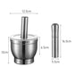 Mortar and Pestle Set 5 Inch Large Capacity Stainless Steel Heavy Polished, Enhanced Performance Spice Grinder with Lid