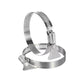 Adjustable-diameter 304 stainless steel hose clamp with easy-turn thumb screw