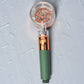 High pressure handheld shower head propeller rotates 360 degrees for easy installation