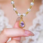 French-Style Purple Teardrop Durian Pearl Necklace for Women - Light Luxury Minimalist Design