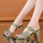 💕Limited-time 50% sale⏳Women's Rhinestone Lightweight One-Line Chunky Heel Slippers