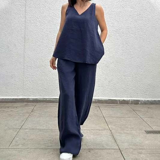 Women’s Sleeveless Top & Wide-Leg Pants Set