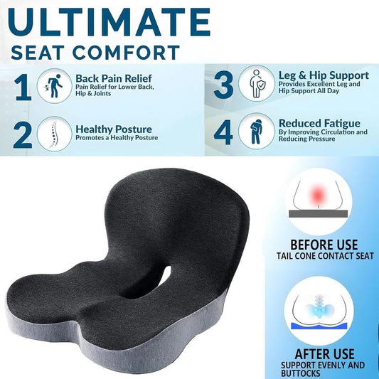 🎁Limited sale 50% discount🎁【Ergonomic design】Non-Slip Memory Foam Seat 💕For the most comfortable driving💕