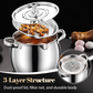 Stainless Steel Lard Container with Lid and Strainer