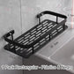 Angle shower shelf without perforation with hooks