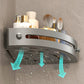 Angle shower shelf without perforation with hooks