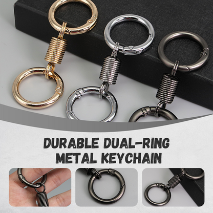 Durable Dual-Ring Flexible Metal Keychain