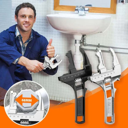 Reversible Wide-Opening Short-Handle Sink Wrench