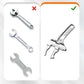 Reversible Wide-Opening Short-Handle Sink Wrench
